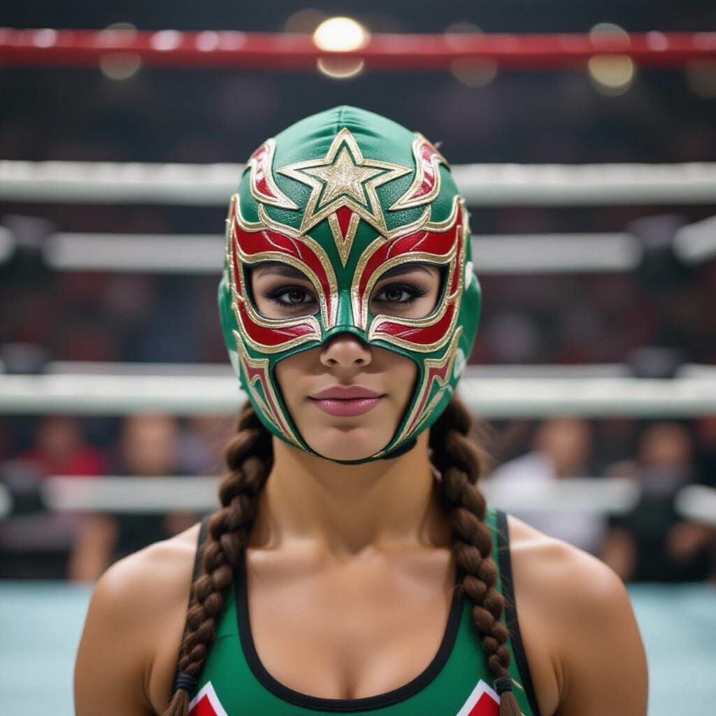 Mexican Female Lucha Libre Wrestler Portrait