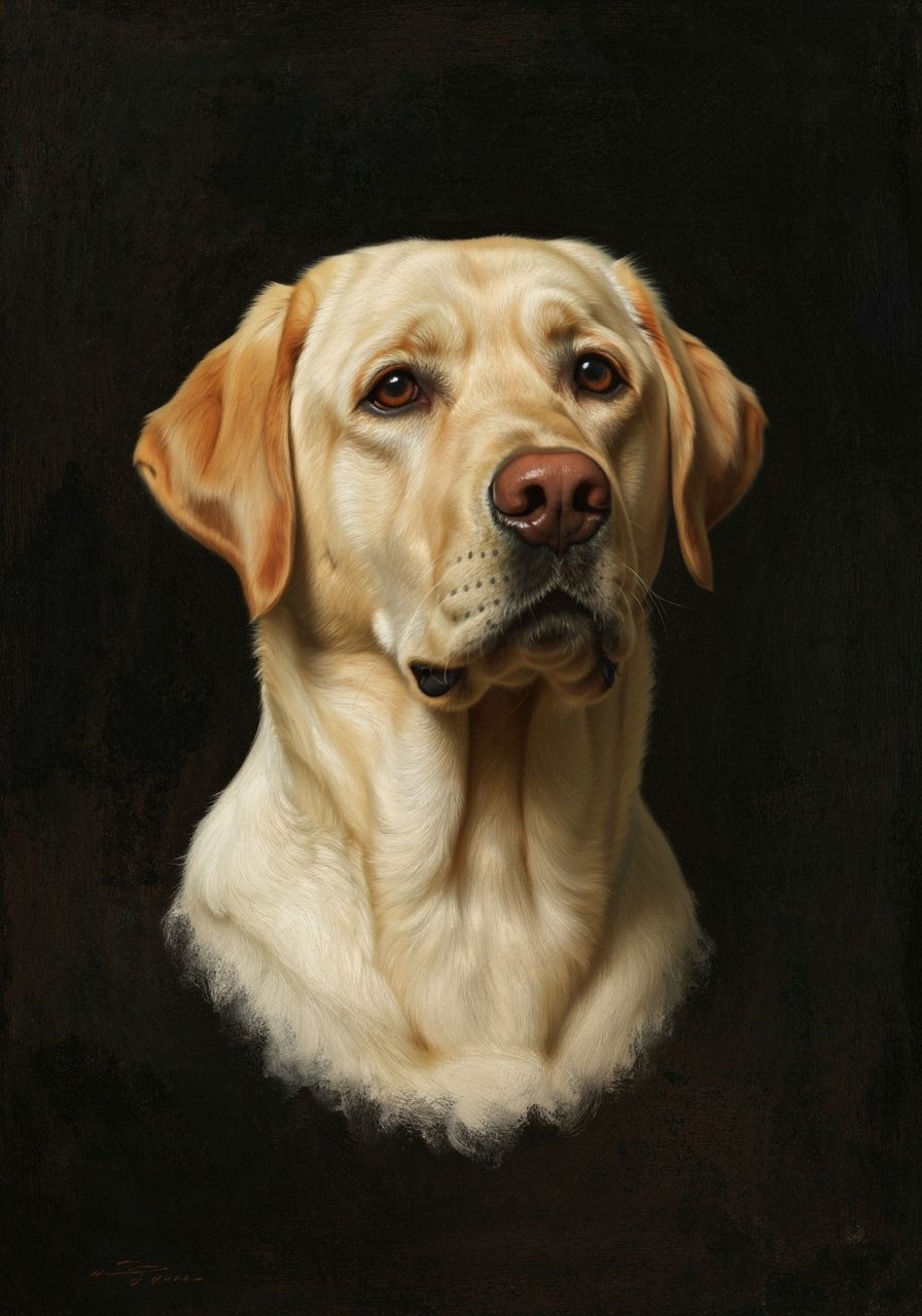 Goya-Style Yellow Labrador Portrait in Renaissance Masterpie...