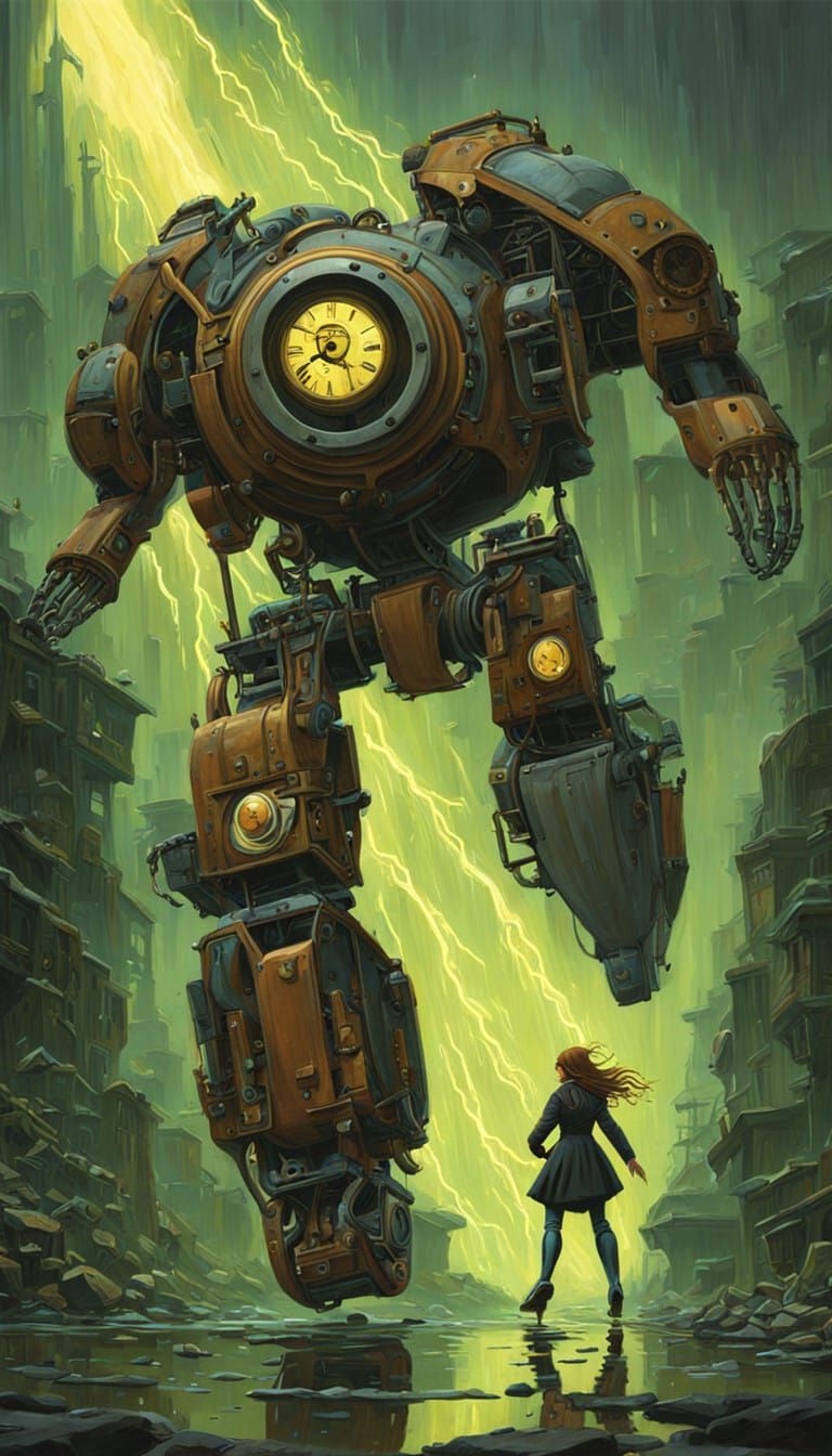 Clockwork Heroine in Mid-Motion