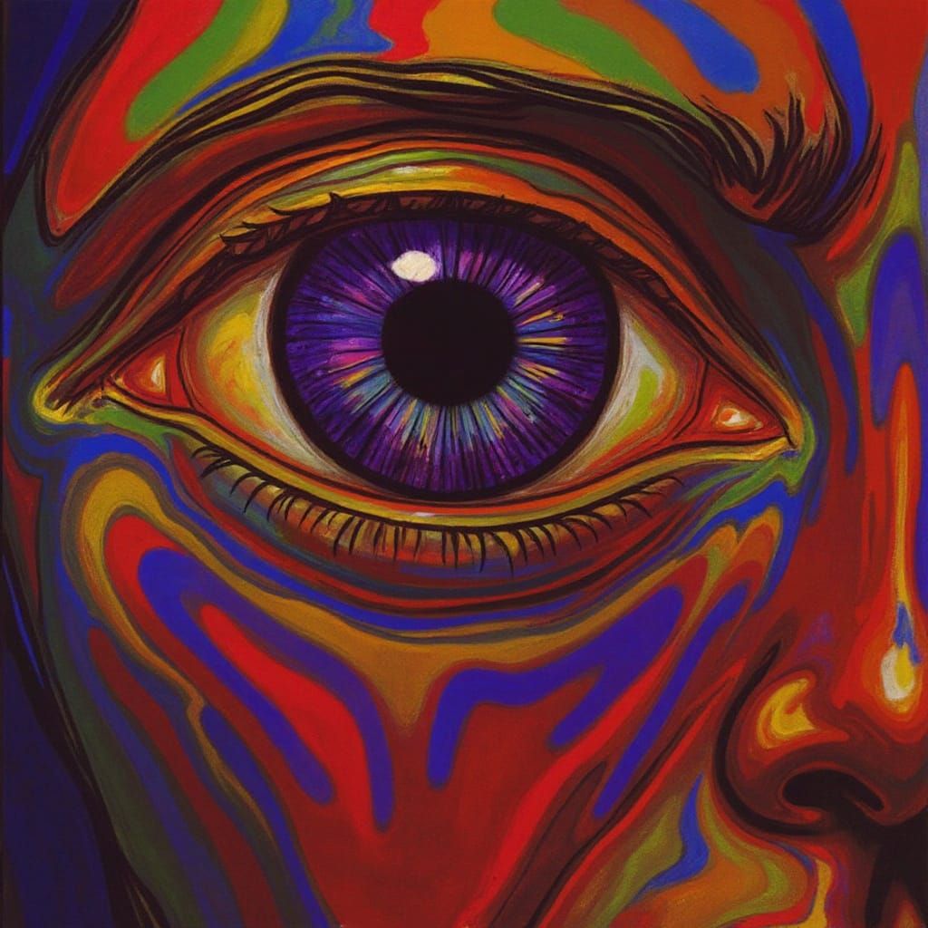 Colorful Eye Inspired by Abstract Expressionism