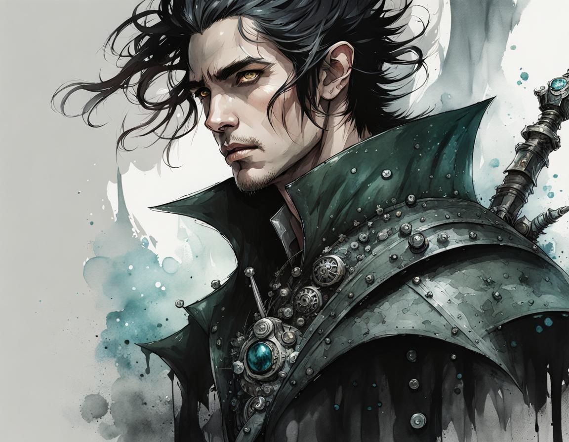 Steampunk Noir Changeling Illustration in Comic Book Style