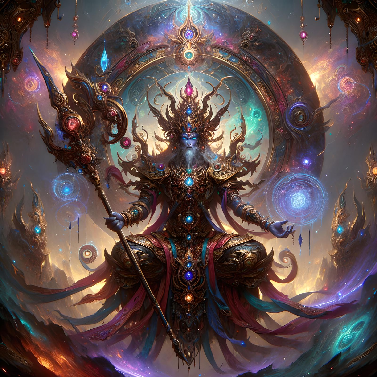 Arcane Deity Matte Painting in Fantasy Style