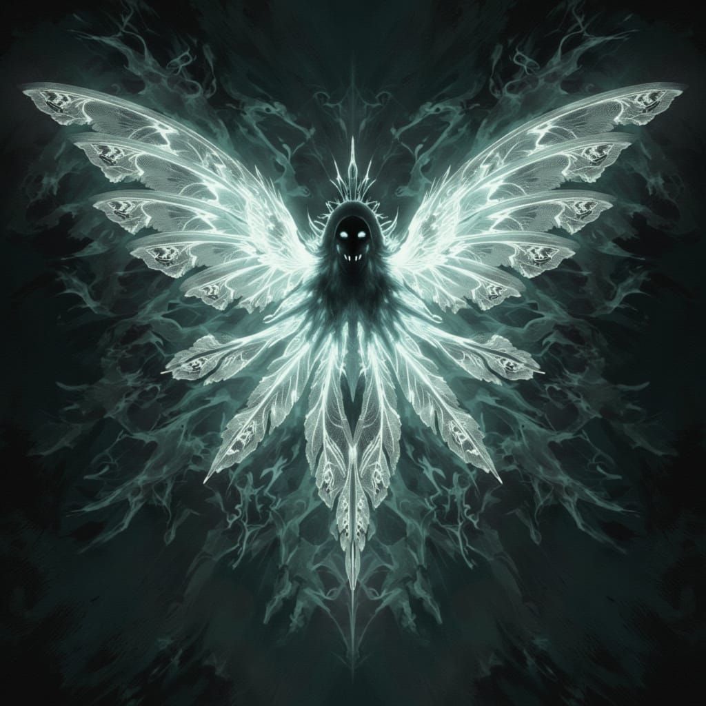 Ethereal Glowing Creature with Lace Wings