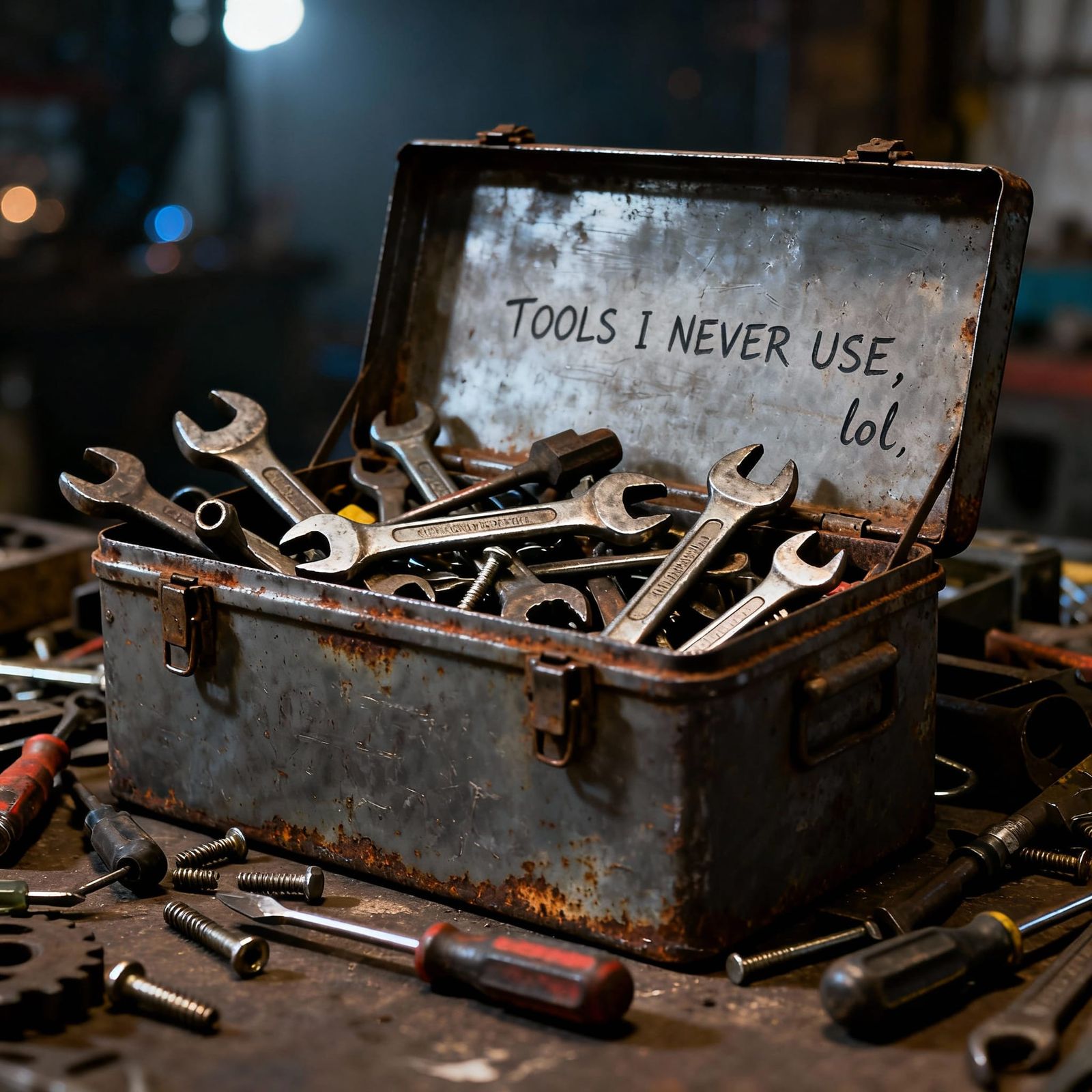 Hyperrealistic Toolbox of Discarded Tools