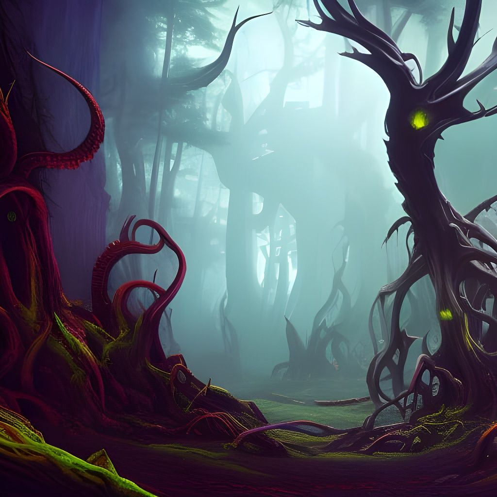 Eldritch Forest: Detailed Matte Painting