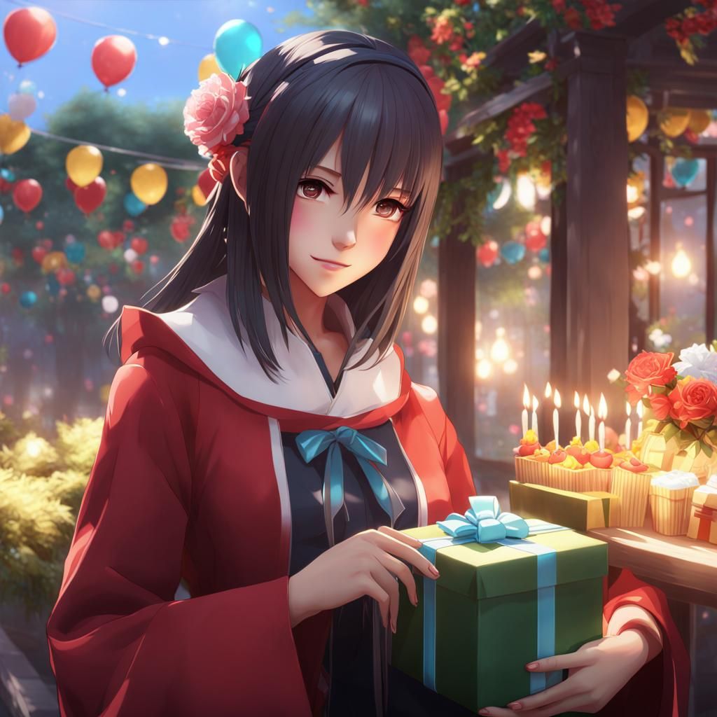 Anime Birthday Gift Exchange in 3D