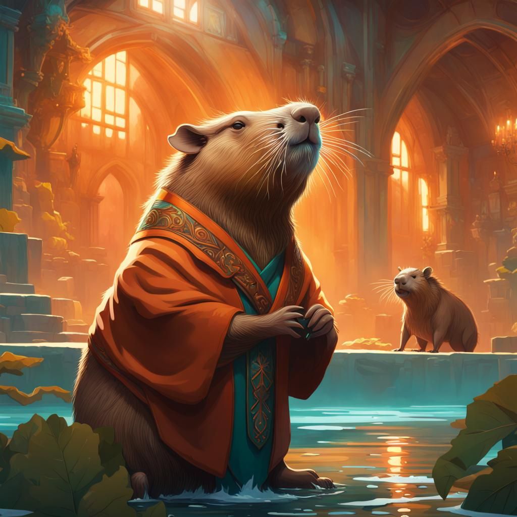 Capybara Solo Performance: Hyperdetailed Digital Art