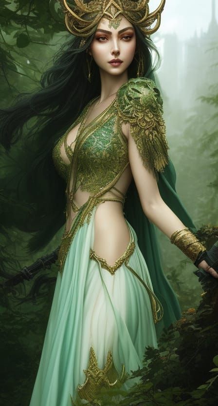 Goddess Freya in Hyper-Detailed Digital Illustration