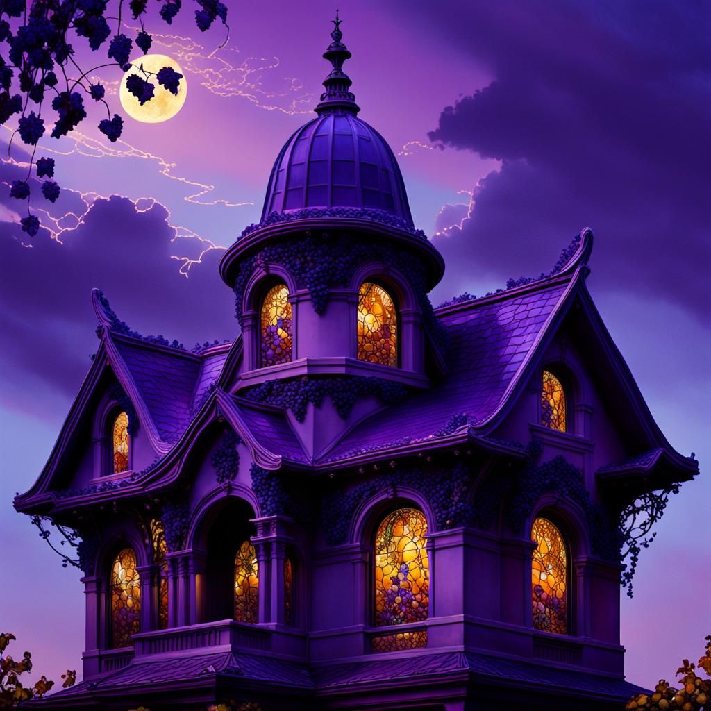 Eerie Art Nouveau Cornucopia in Glasswork Style