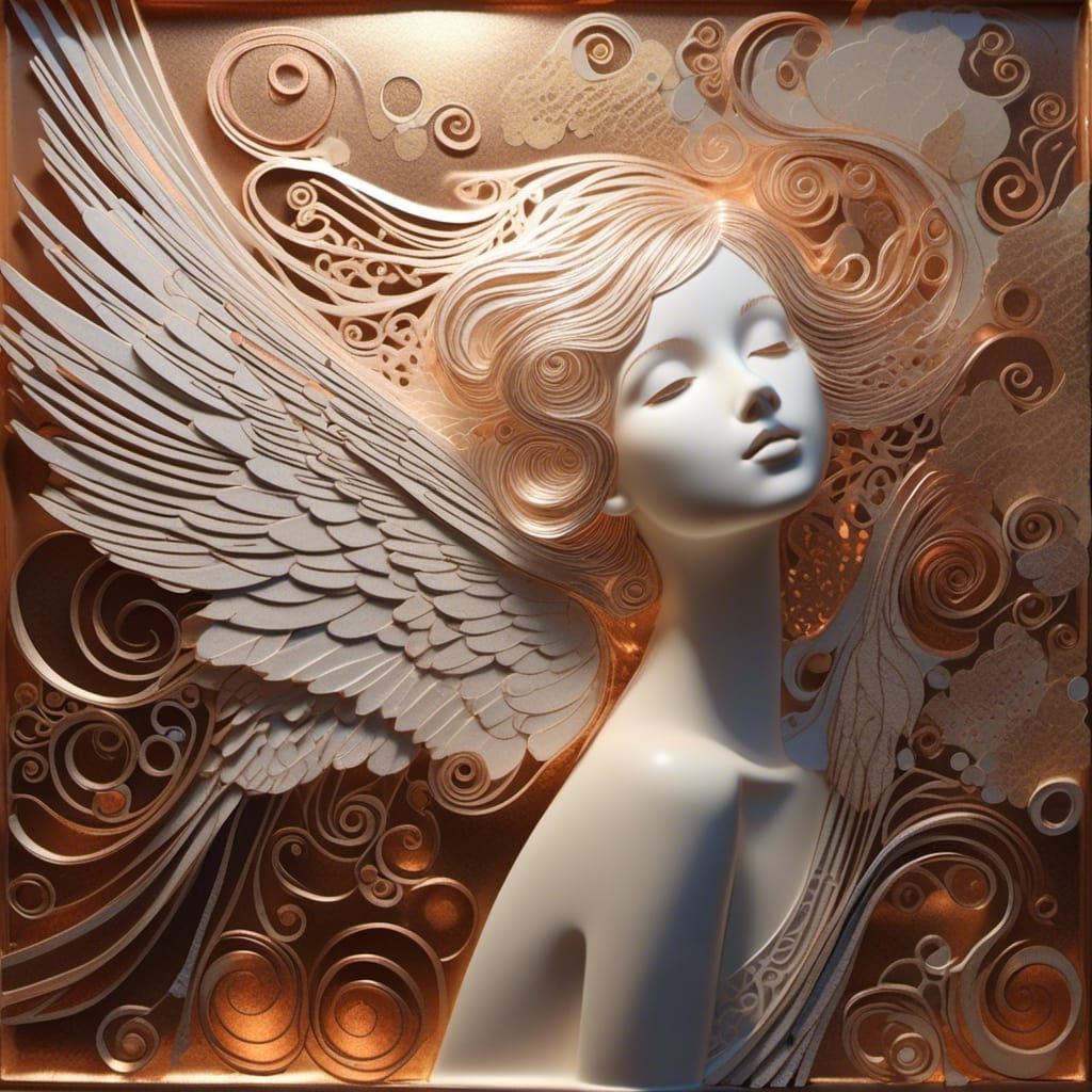 Ethereal Angel in Copper Light