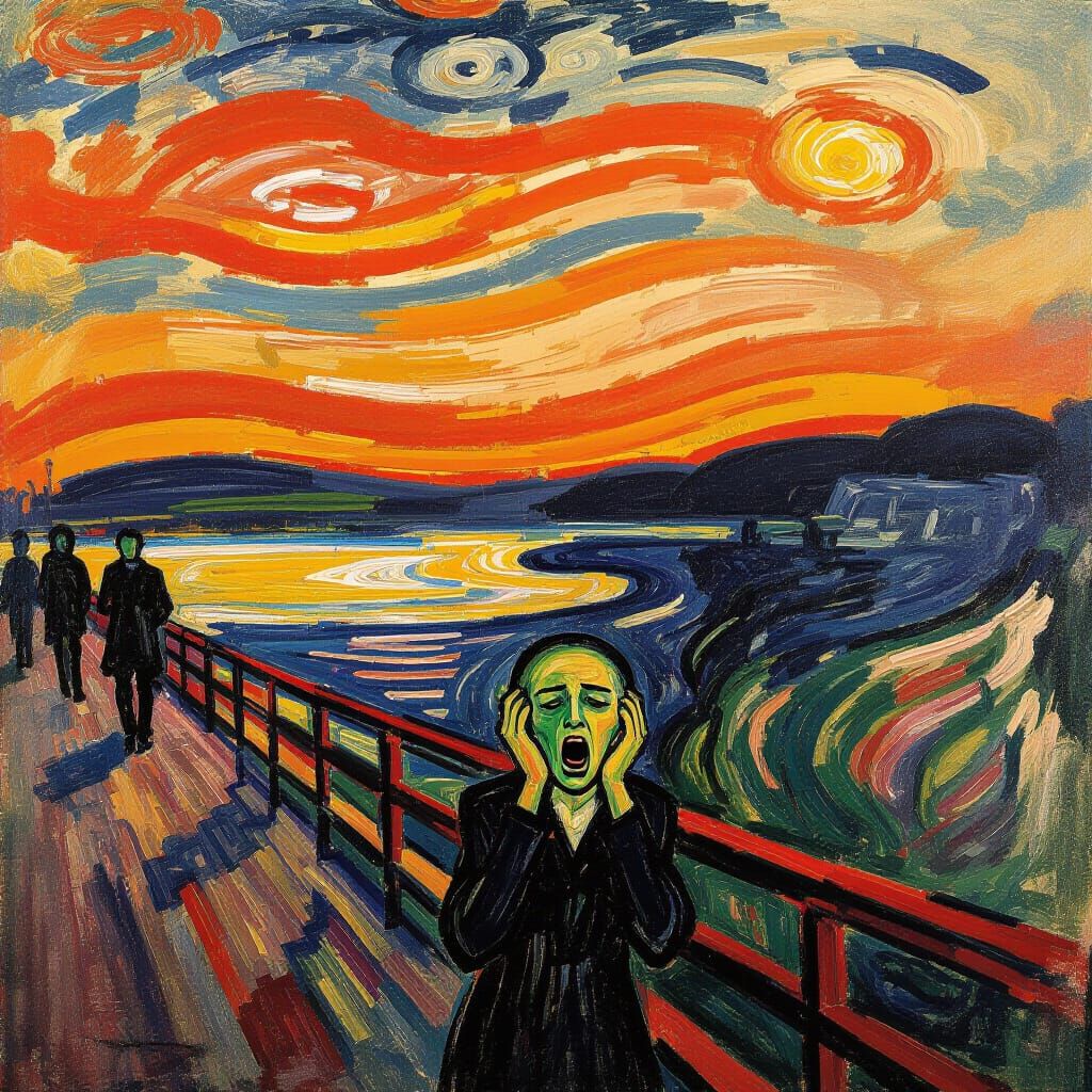 Monet's Scream: Emotional Vortex in Impressionistic Style