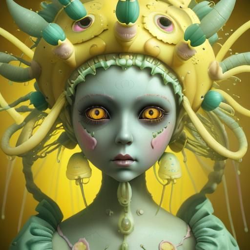 Surreal Doll Portrait in Pop Surrealism Style