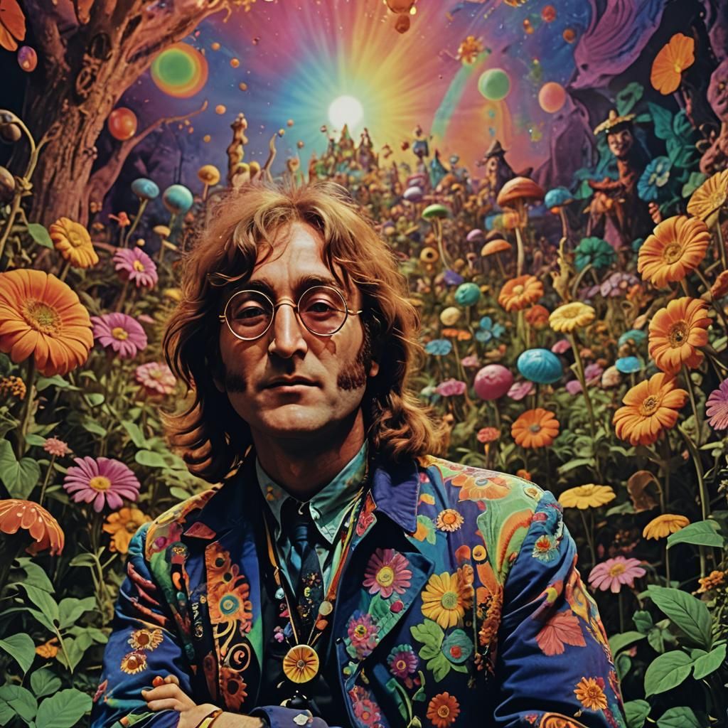 John Lennon in a Psychedelic Wonderland