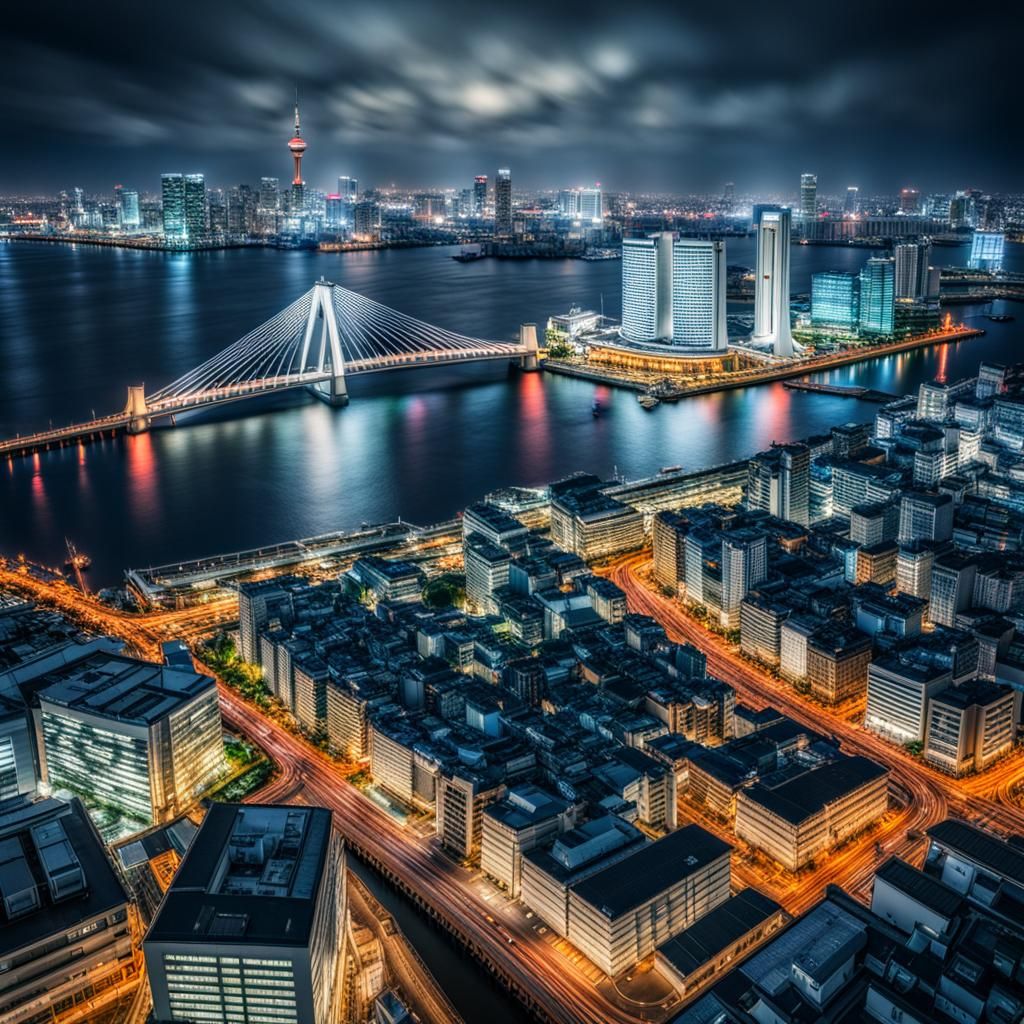 Hyperrealistic Yokohama Cityscape in Cinematic Style