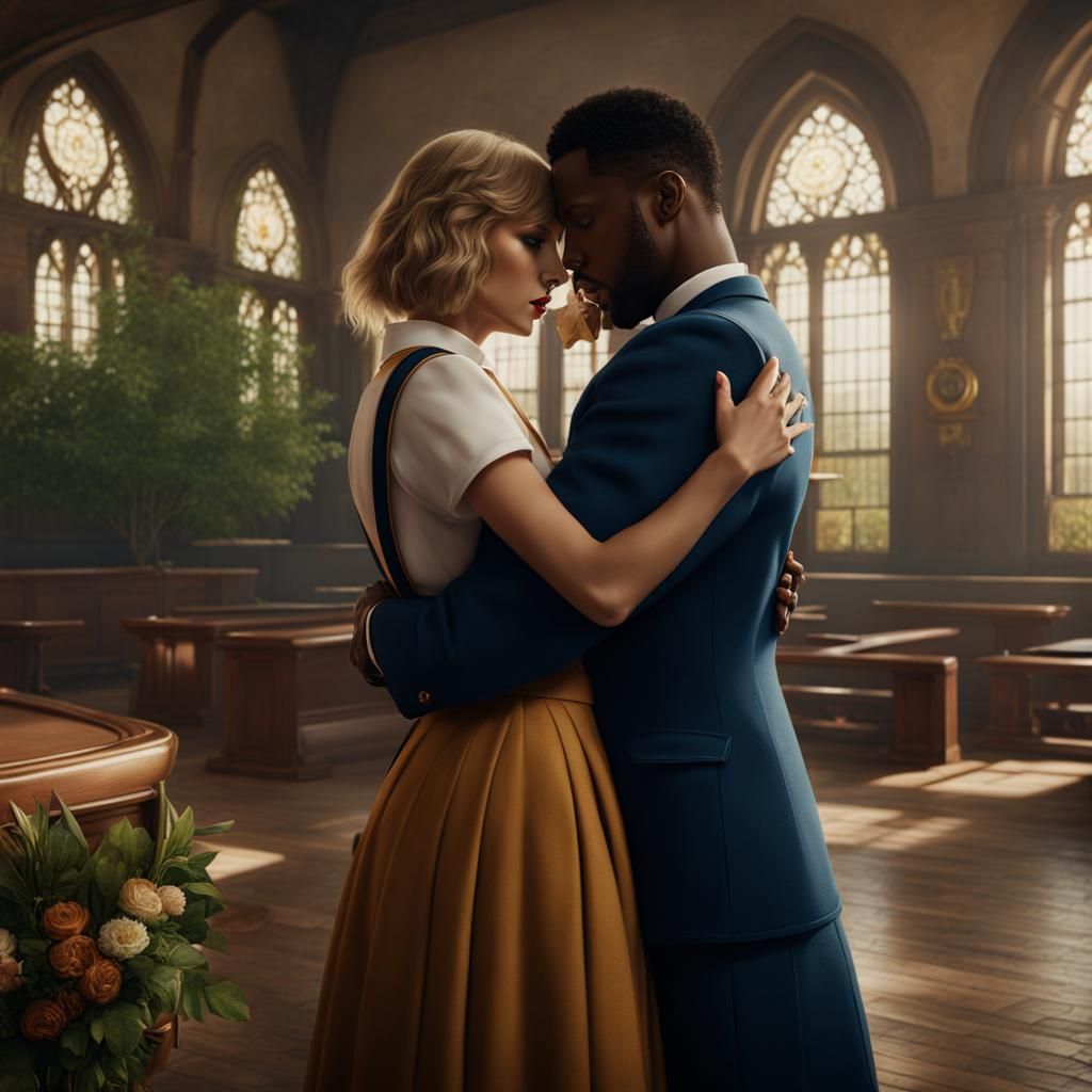 Taylor swift hugging an African American man