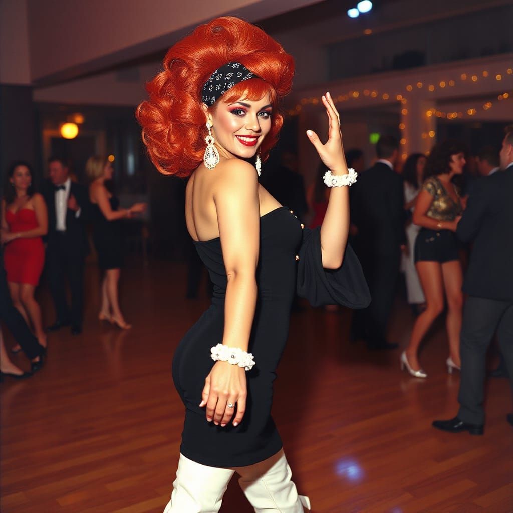 Retro-Futuristic Disco Dancer in 1970s Style