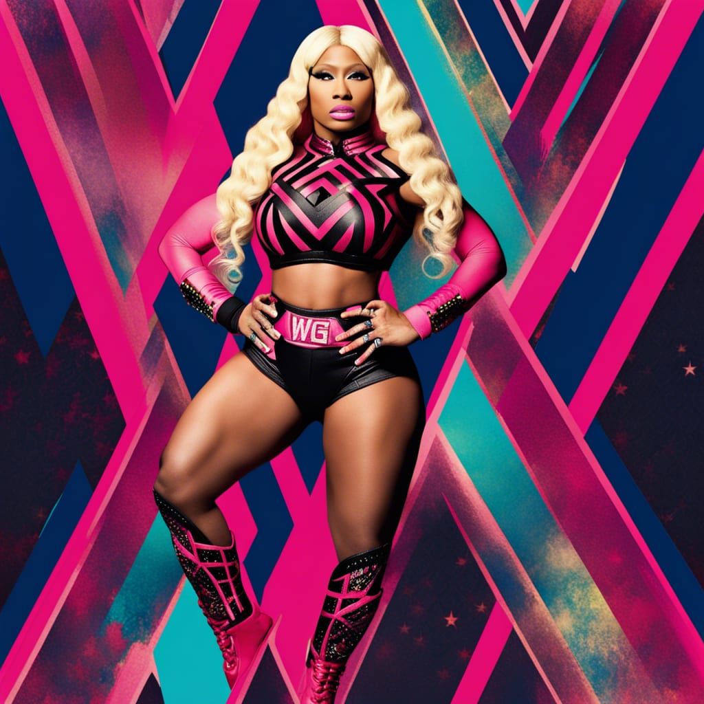 Nicki Minaj as a WWE Superstar in Deep Color
