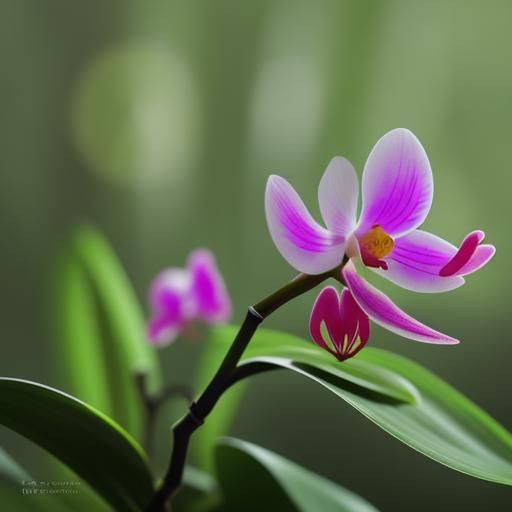 Macro Orchid in Forest: Professional Photography
