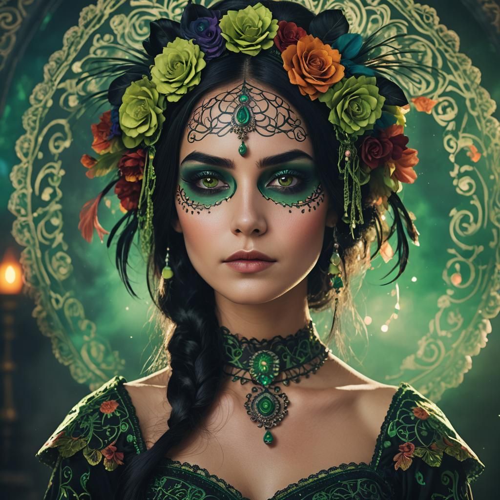 Fantasy Portrait of Canadian Woman in Catrina Costume