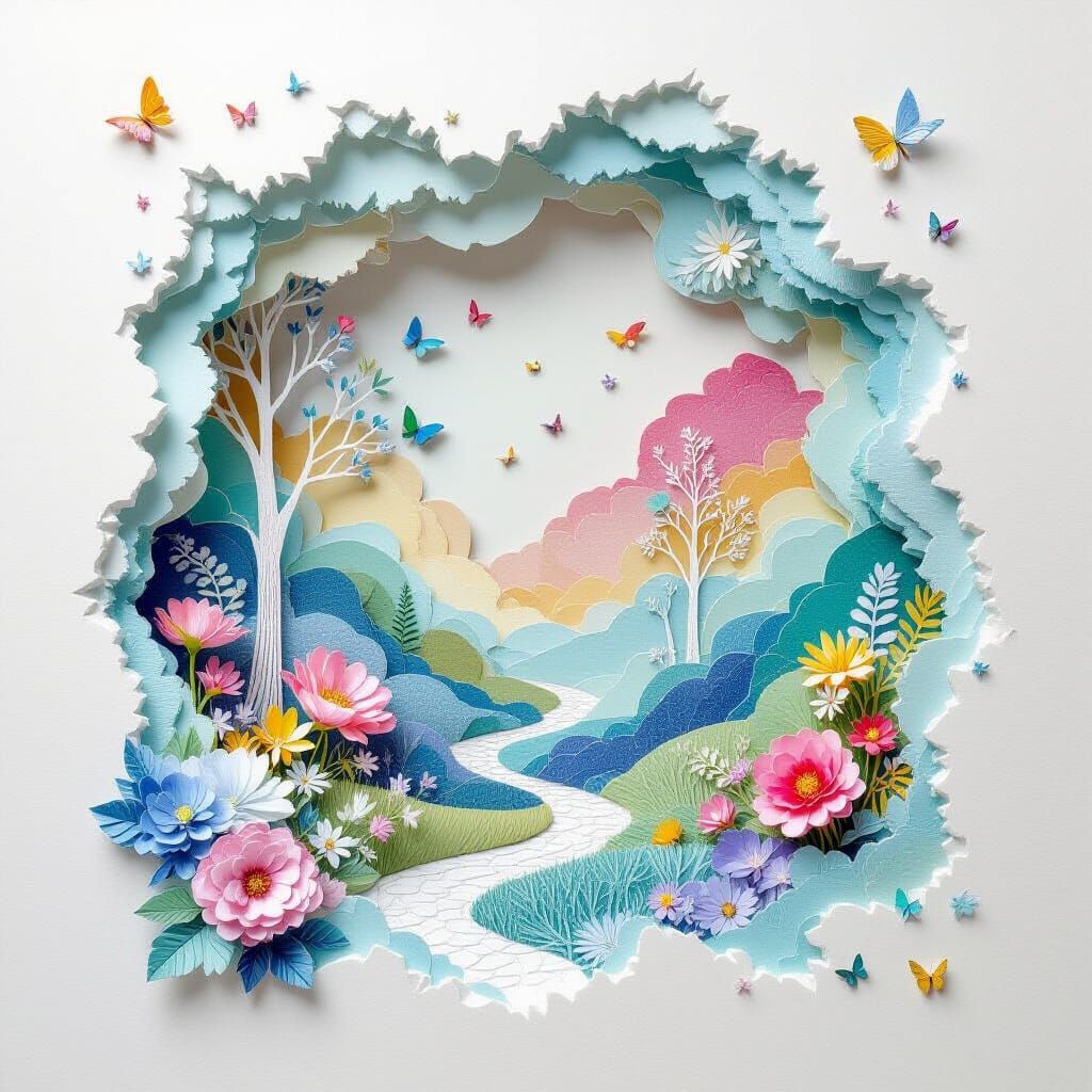 Dreamlike Paper Textures of a Fantastical World