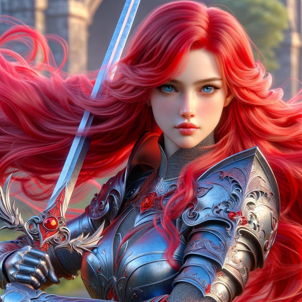 Warrior Princess with Greatsword in Digital Art