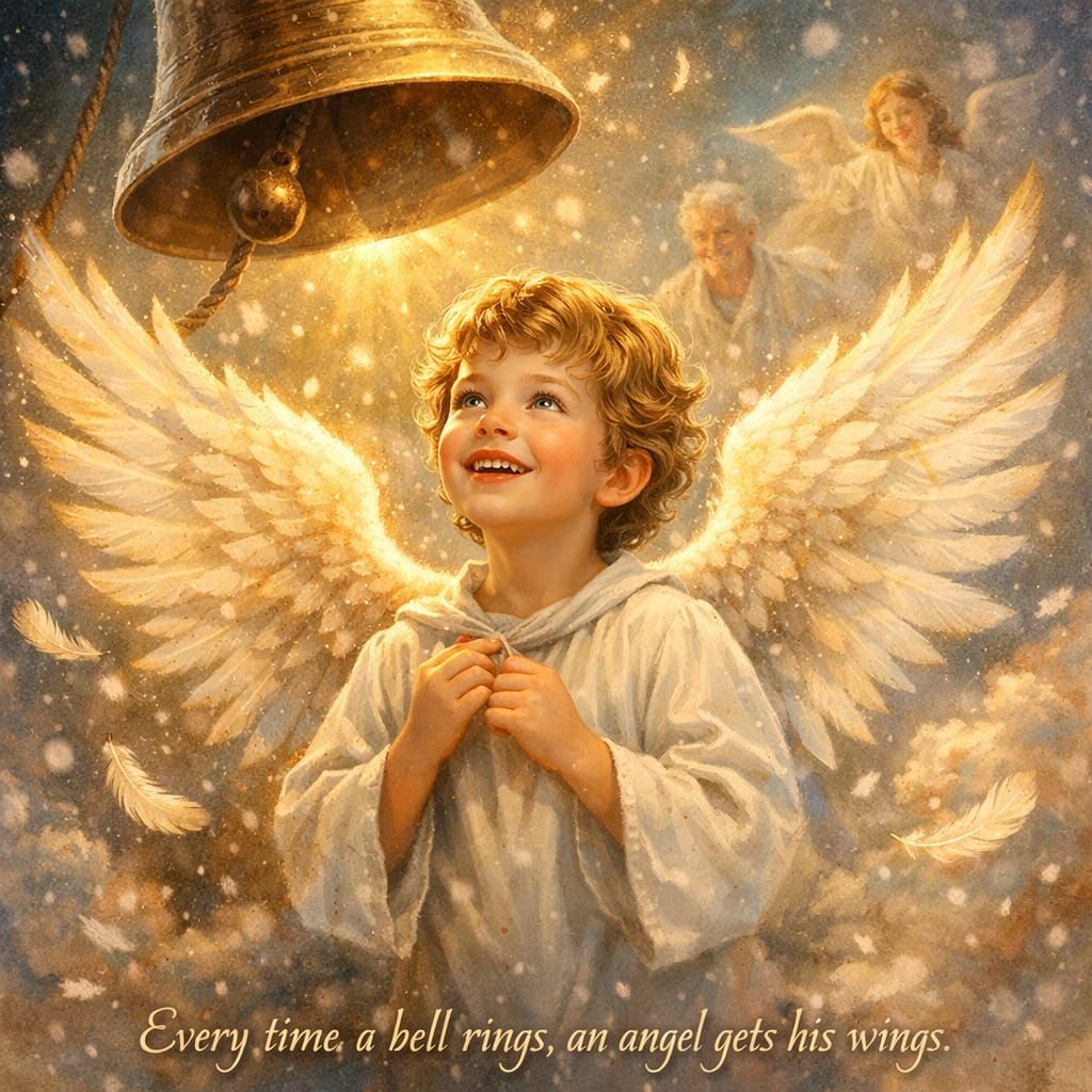 Angel Receives Wings as Bell Rings