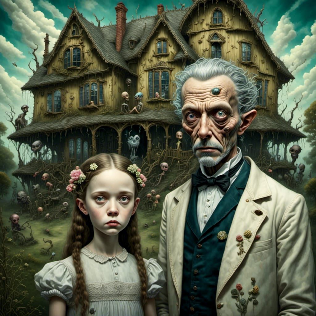 "American Gothic" <lora:Eerie Vibes:1.0>  <lora:Critter:1.0>...