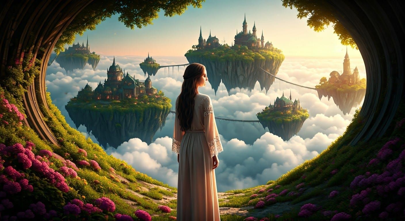 Ethereal Village on a Sky-Island