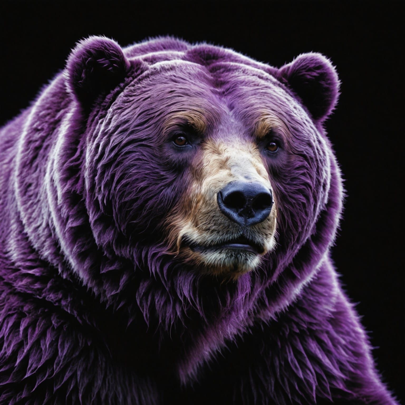 UV-Infrared Photograph: Velvet Amethyst Kodiak Bear