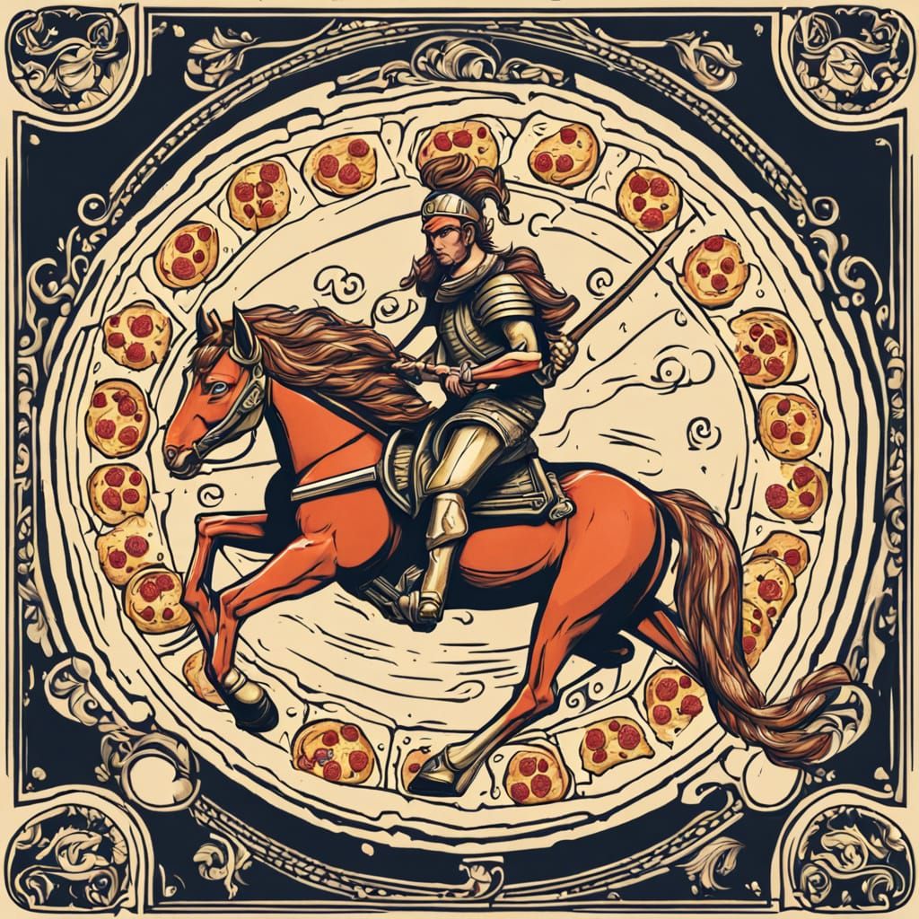 Humorous Pizza Centaur Hybrid Creature