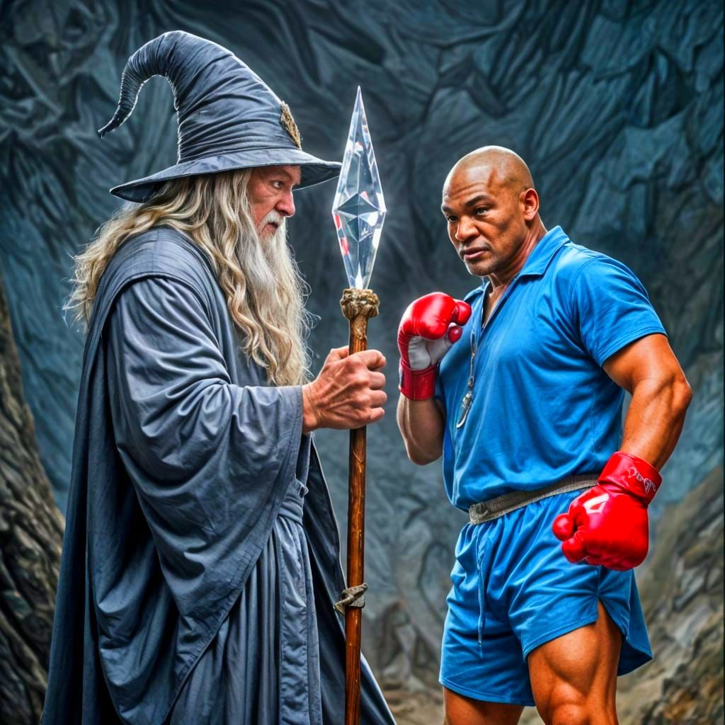 Gandalf Confronts a Boxing Legend in a Bizarre Showdown