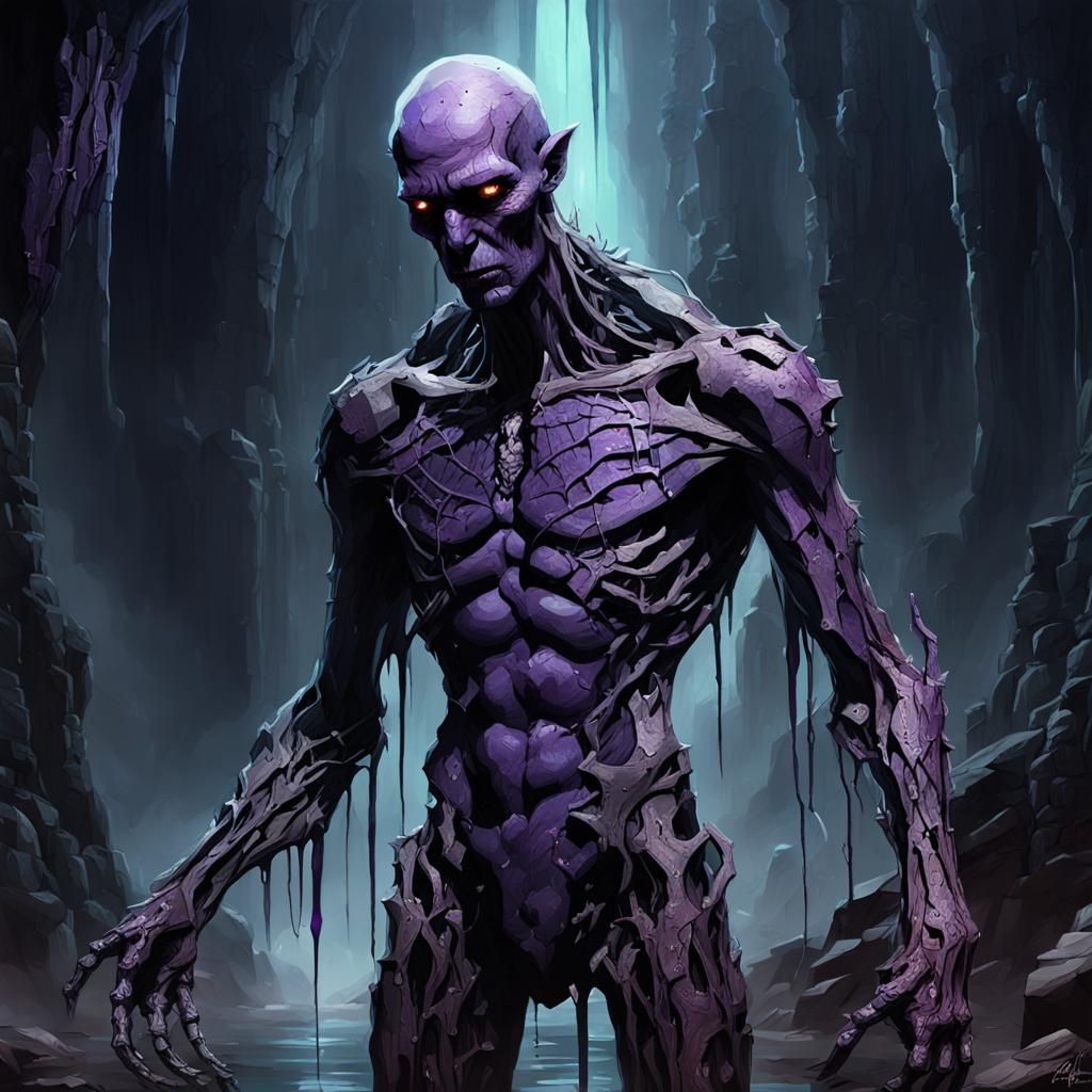 Lamenting Obsidian Guardian in Dark Fantasy Style