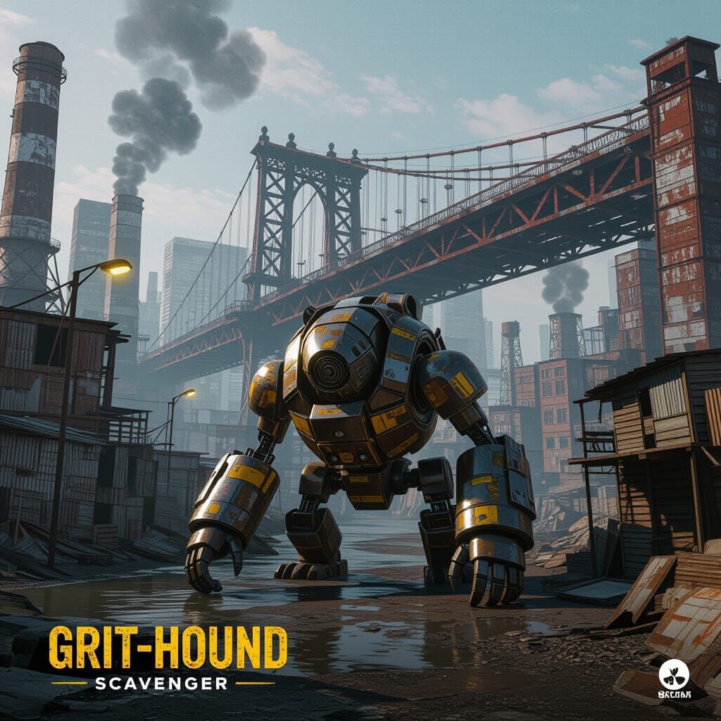 Grit-Hound Scavenger in Irradiated Cityscape 3D Render