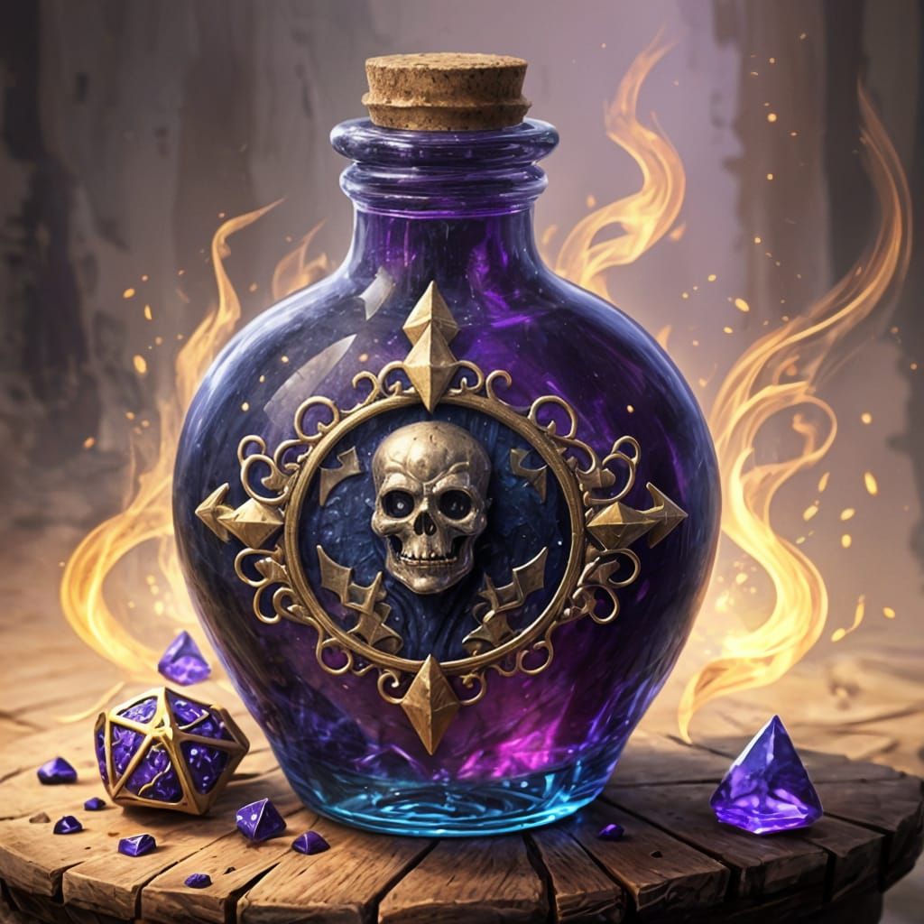 Realistic Dnd Magic Potion Bottle