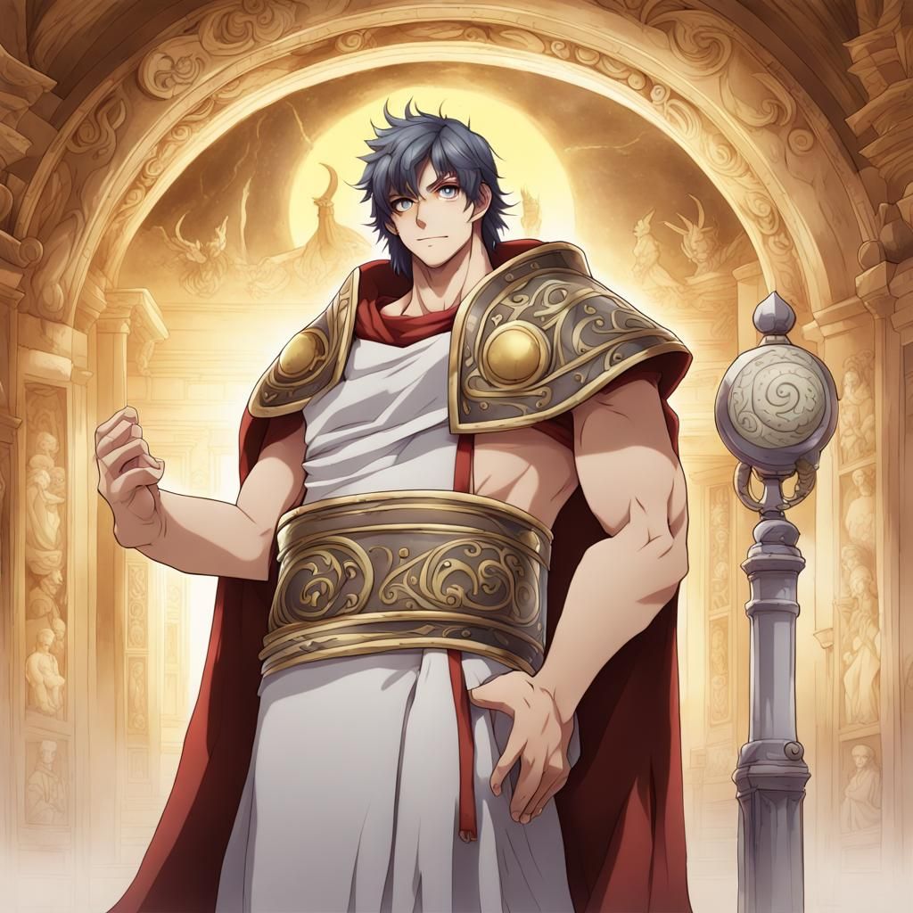 Giano, Roman God in Anime Style