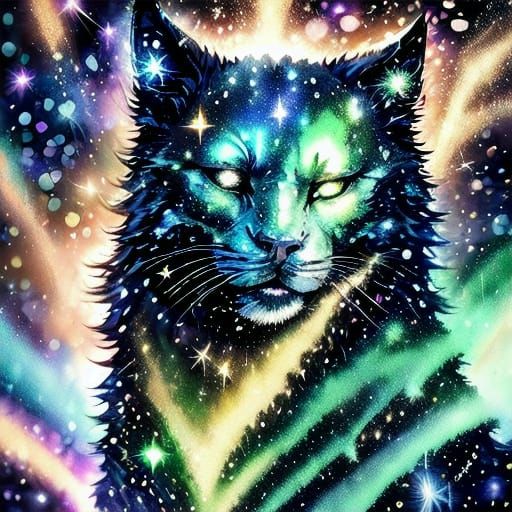 Sparkling Surreal Landscape with Shimmering Lights