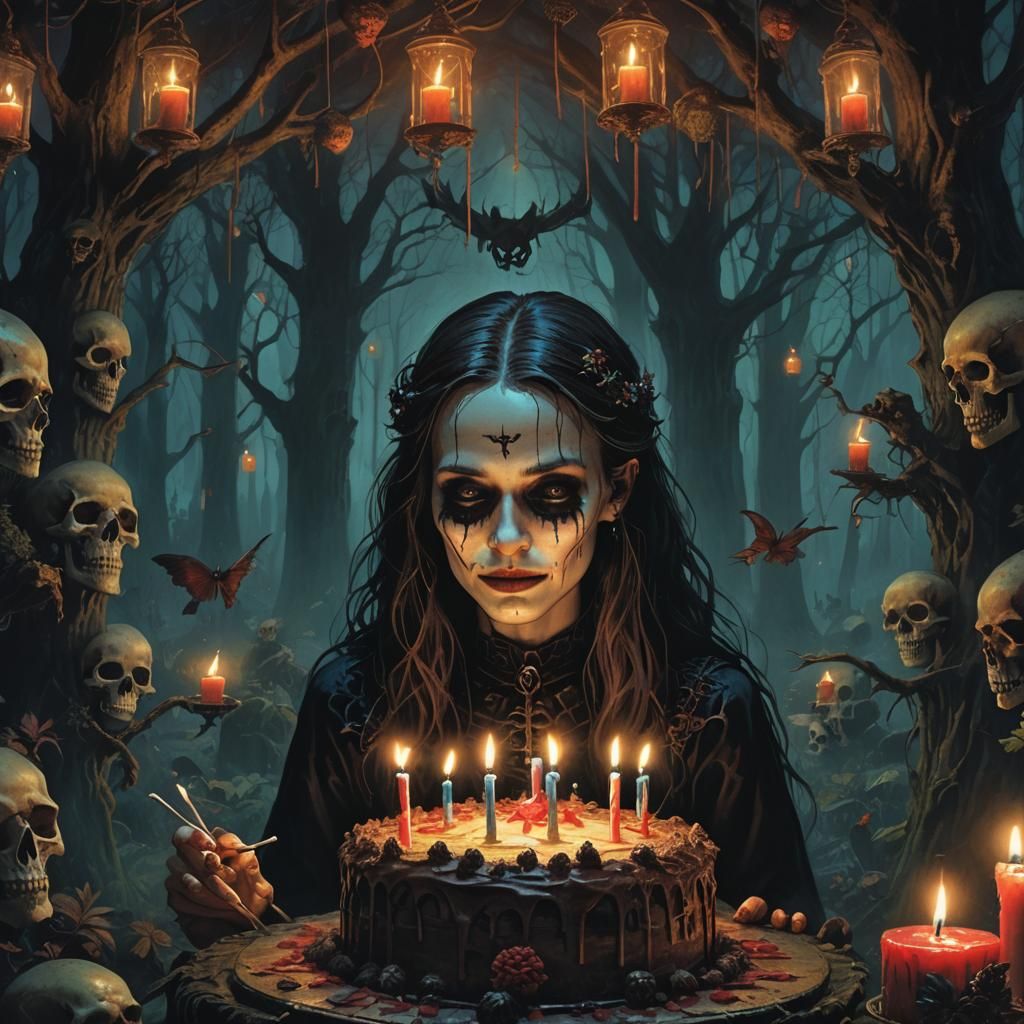Gothic Fantasy Birthday in Mystical Forest