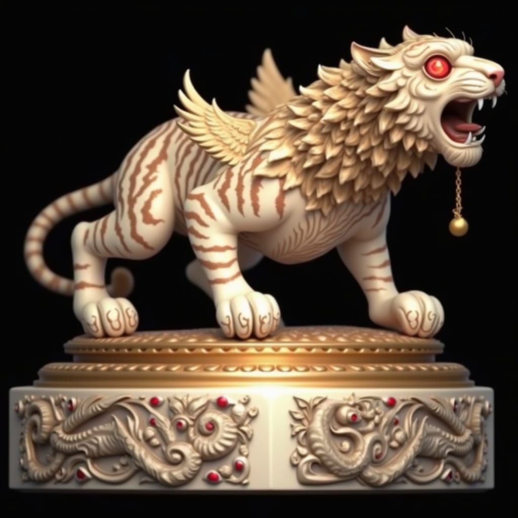 Winged Tiger Imperial Seal: 3D Render