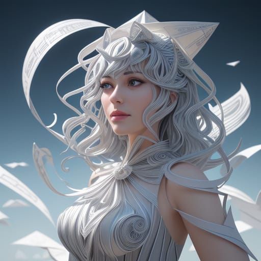 Whimsical Amusement Park Scene in Vibrant Papercraft Style