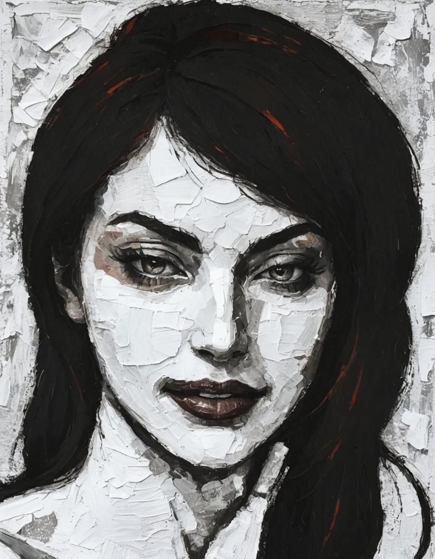 Passionate Woman in Fauvist Style with Impasto Texture