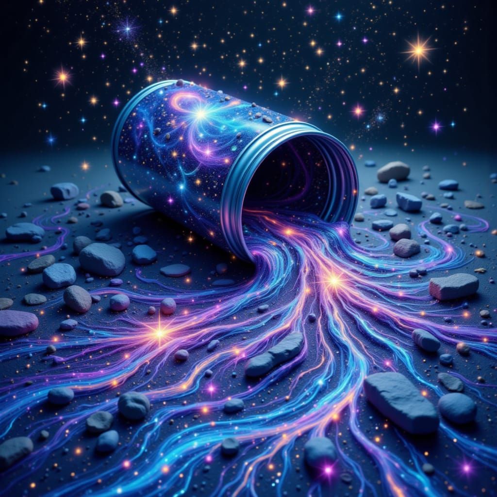 Spilled Starry Night Sky as Cosmic Ink Painting