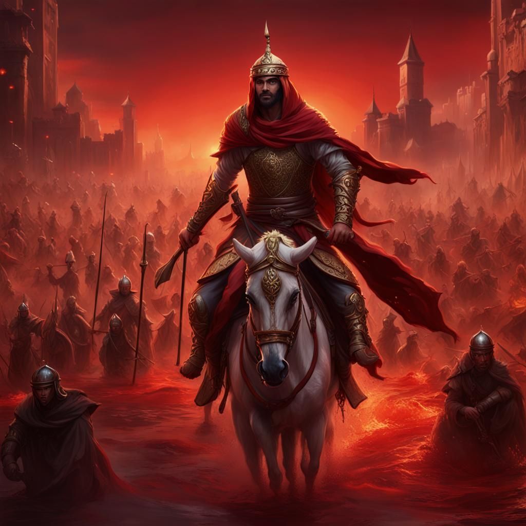 Magic Arabian Warrior with Infernal Soldiers