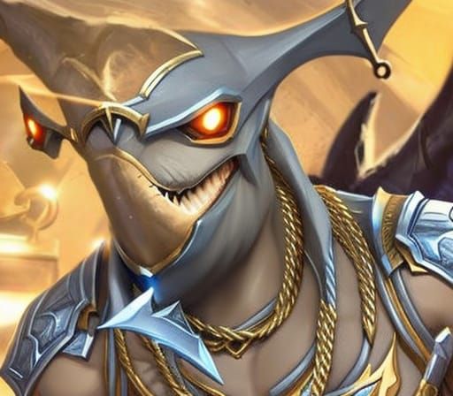 Hammerhead Shark Pirate Portrait in Digital Art Style