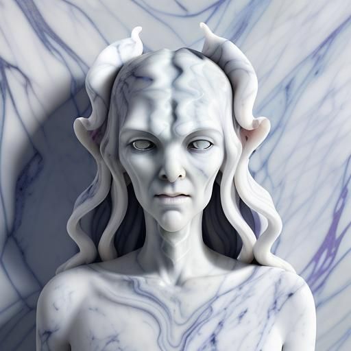 Ancient Greek Marble Sculpture of Eldritch Alien