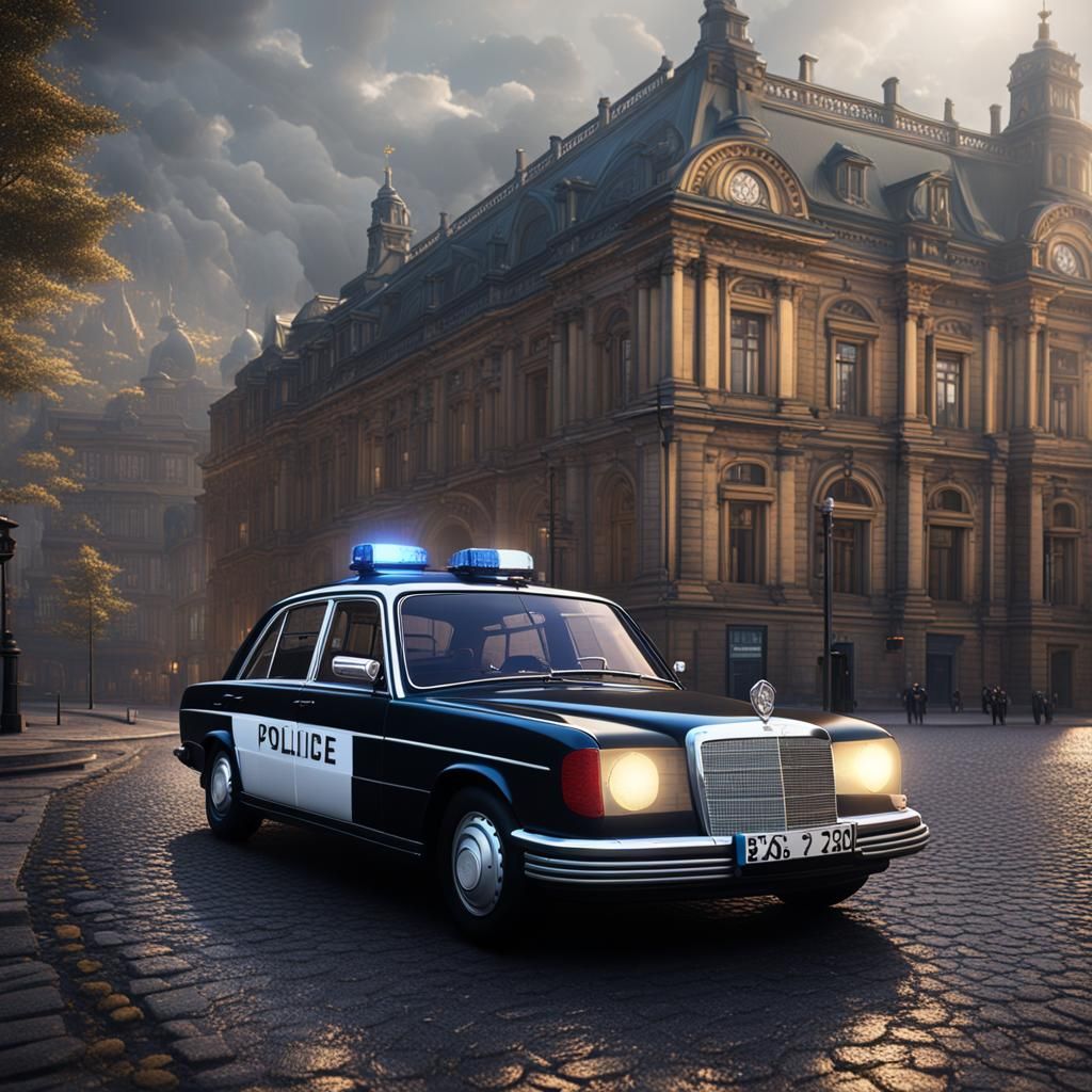 Mercedes 190d as German Police Car