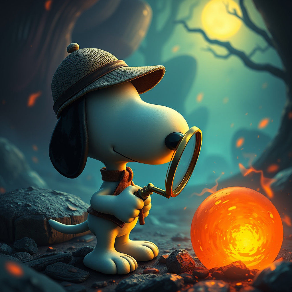 Snoopy as Sherlock Holmes in Fantasy Concept Art