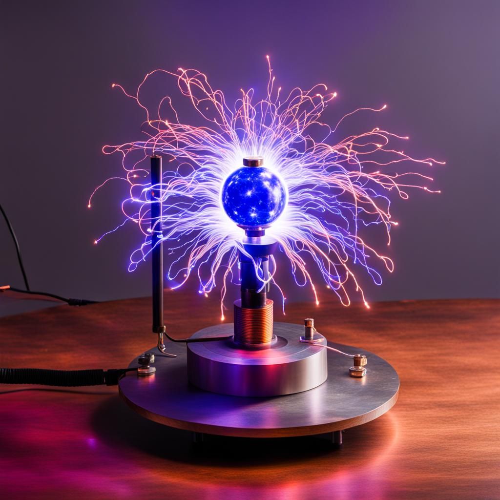 Tabletop Tesla Coil Emitting Plasma Sparks