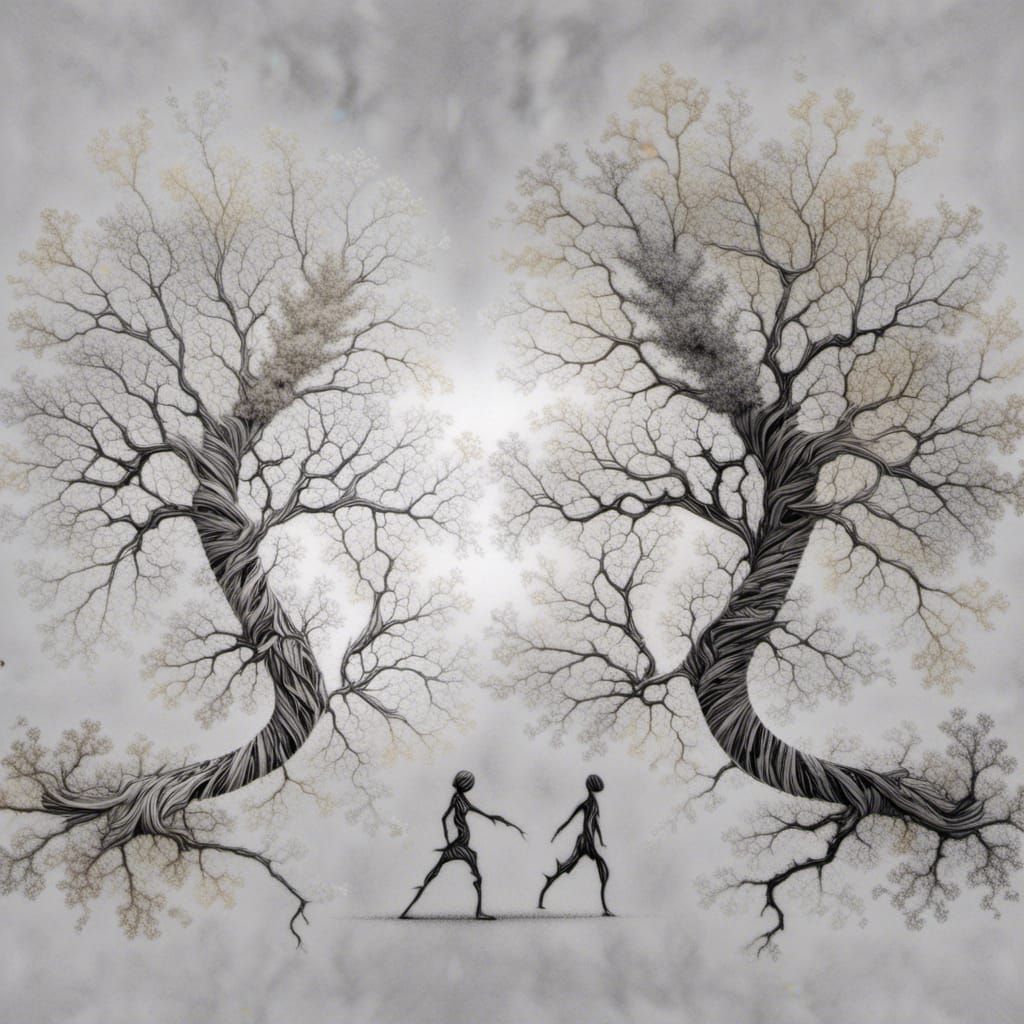 charcoal and watercolour on neutral grey background