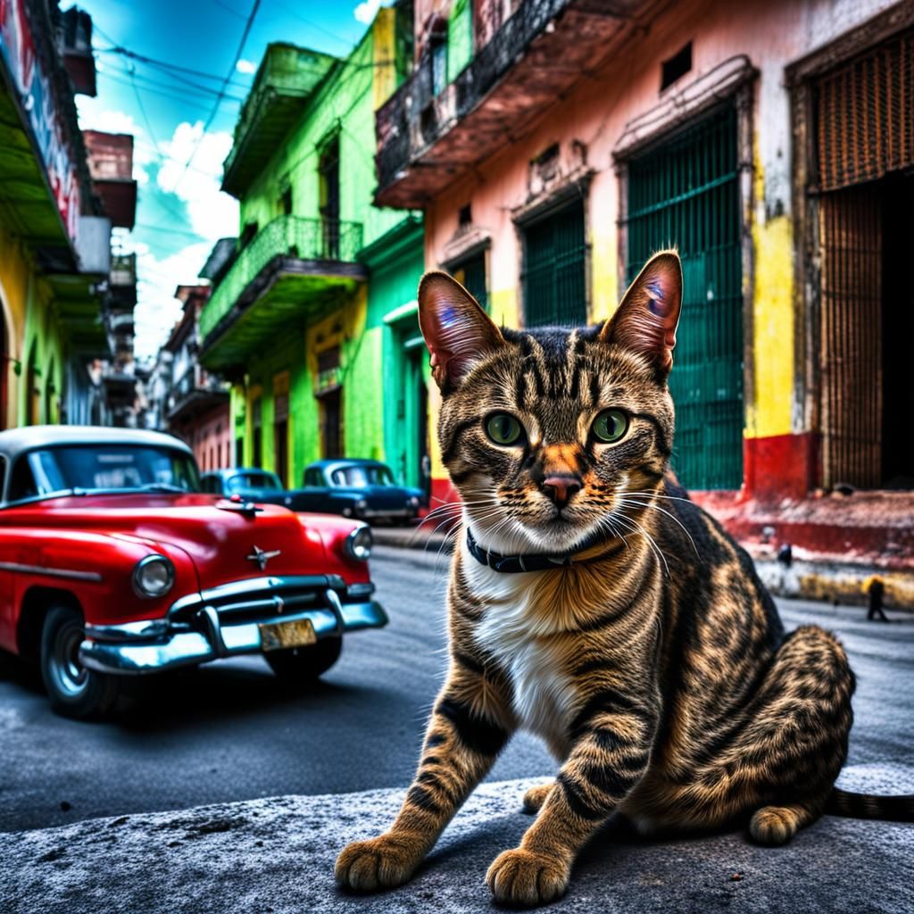 Hyperrealistic Cat as Cuba in High Definition