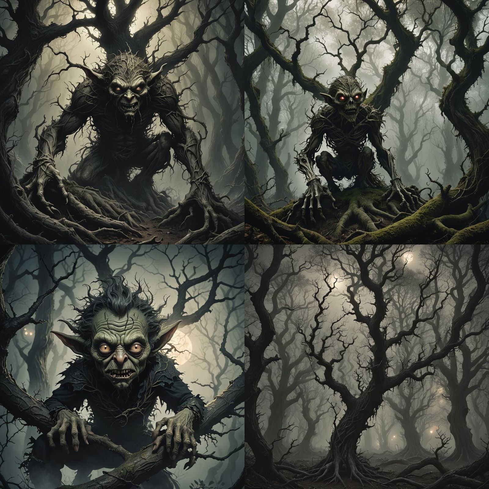 Eerie Goblin Wood in the Style of Gustave Doré